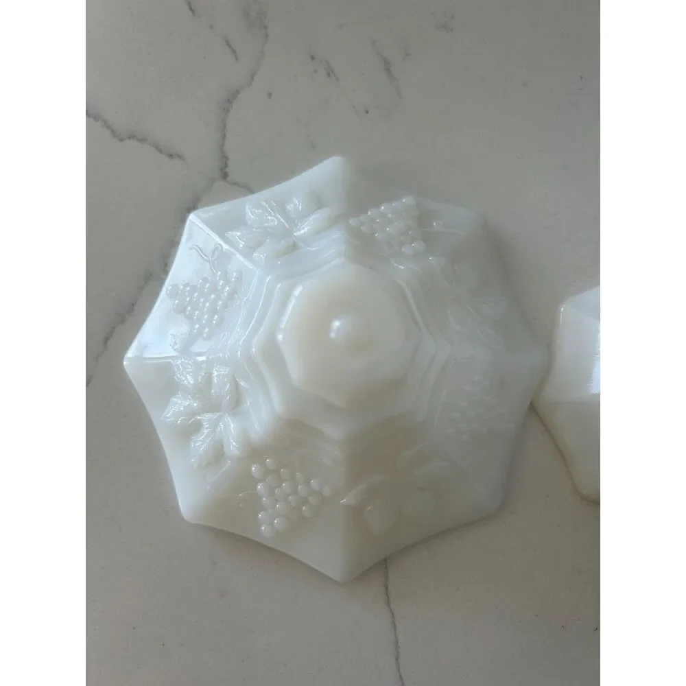 Vintage Anchor Hocking Milk Glass Candy Dish with Lid